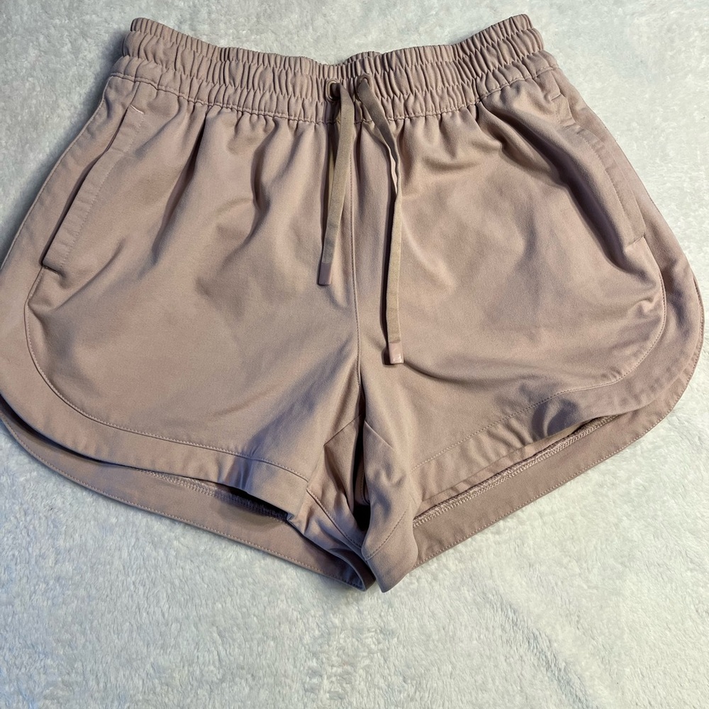 adidas Running Athletic Shorts Taupe Beige Drawstring Women’s XS